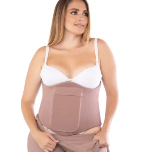 Faja postquirúrgica abdominal con espuma y soporte ajustable
