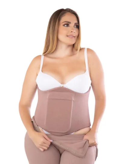 Faja postquirúrgica abdominal con espuma y soporte ajustable 1