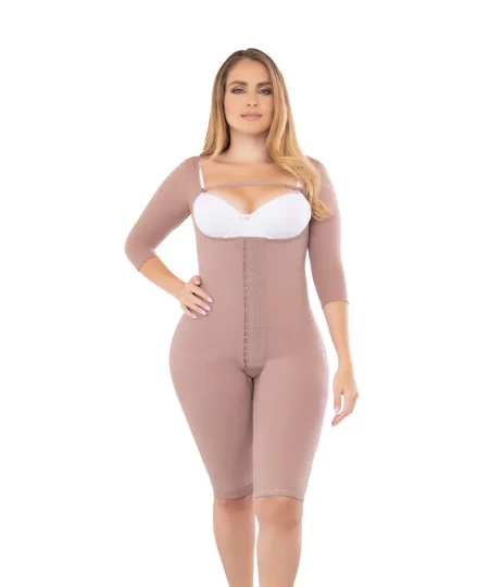 Faja postquirúrgica de alta compresión con busto libre mangas y control abdominal 1